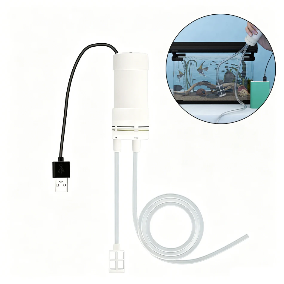 USB 5V 2A Electric Aquarium Water Changer Pump Mini Powerful Fish Tank Water Change Cleaning Tool Ultra Quiet Water Pump
USB 5V 2A Electric Aquarium Water Changer Pump Mini Powerful Fish Tank Water Change Cleaning Tool Ultra Quiet Water Pump