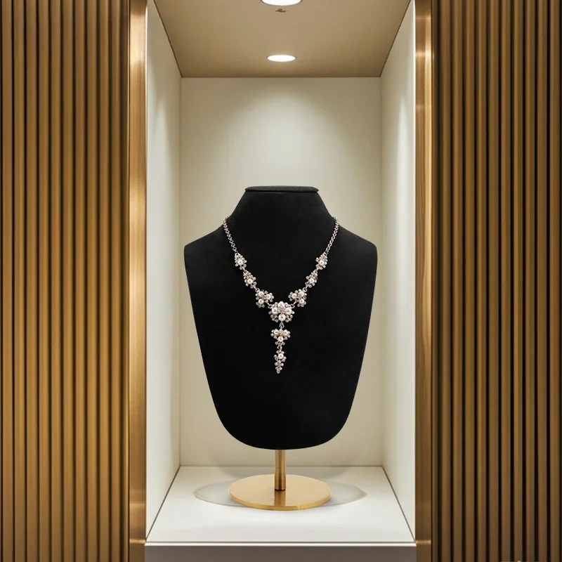 Jewelry counter necklace display props ring showcase jewelry display booth stand necklace display stand
Jewelry counter necklace display props ring showcase jewelry display booth stand necklace display stand