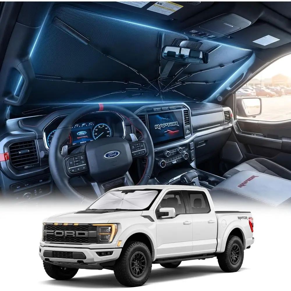 Upgraded Windshield Sun Shade Umbrella - 100% Sun Block, Cooling Ice Crystal for Cars 2015-2026
Upgraded Windshield Sun Shade Umbrella - 100% Sun Block, Cooling Ice Crystal for Cars 2015-2026
