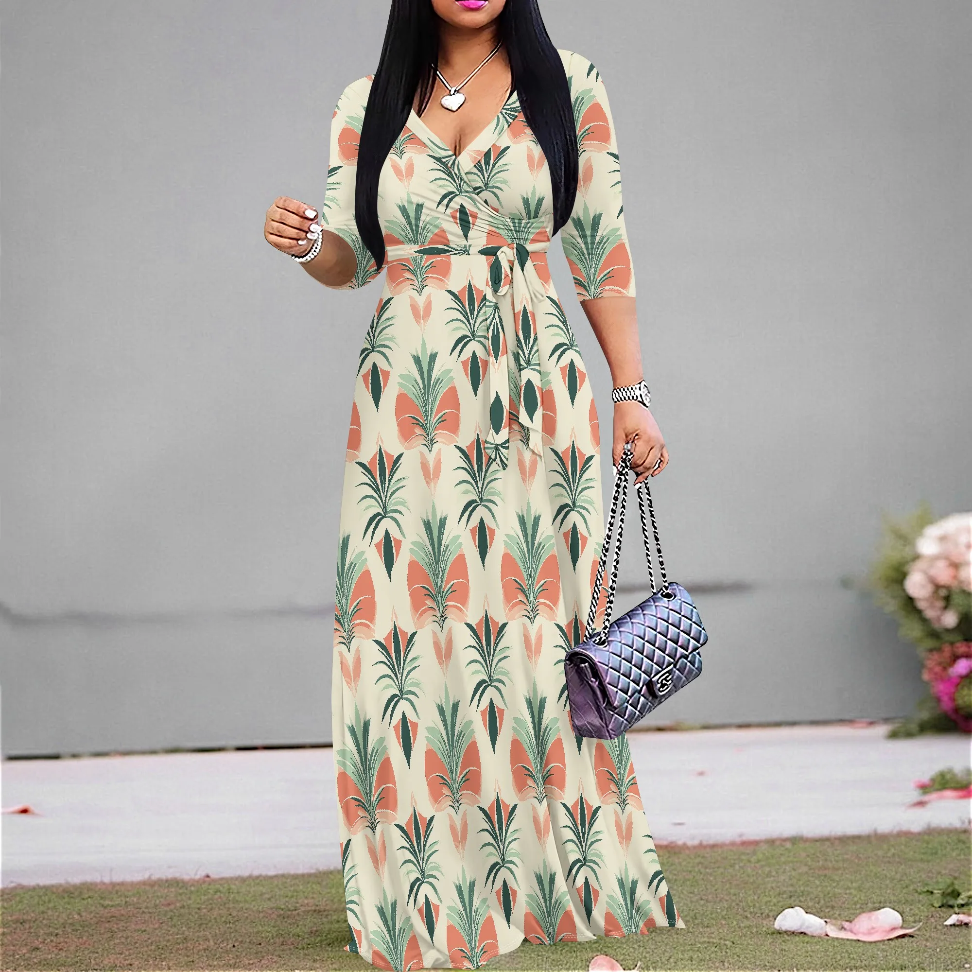 Pineapple Pattern Long Sleeve Dress Women's Wrap Dress S-3XL 2025 Summer Tropical Collection
Pineapple Pattern Long Sleeve Dress Women's Wrap Dress S-3XL 2025 Summer Tropical Collection