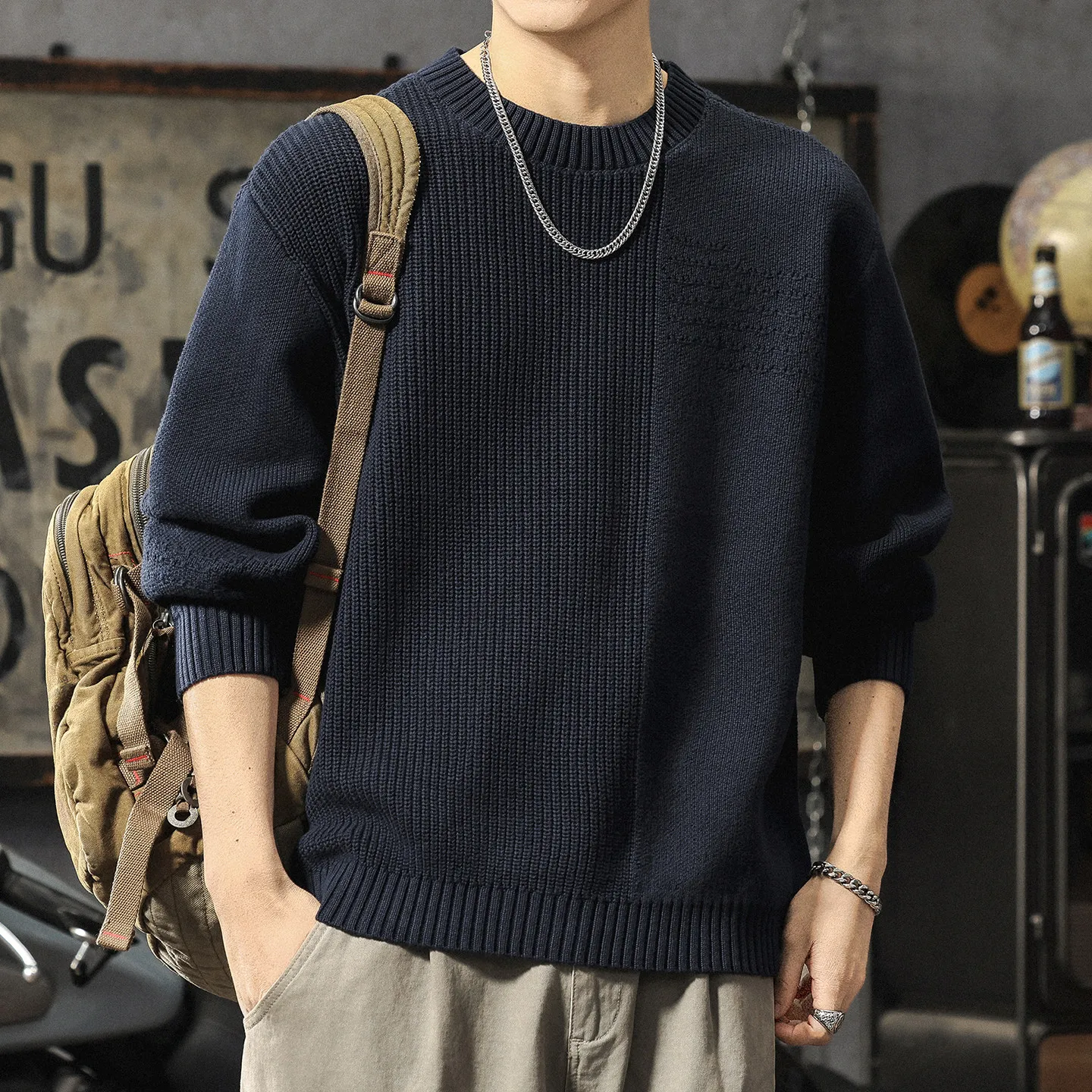 High-End Vintage Knitted Sweater Men's Lazy Sle Loose Thiened Premium Feel Overhead Knitwear Winter Men's Top
High-End Vintage Knitted Sweater Men's Lazy Sle Loose Thiened Premium Feel Overhead Knitwear Winter Men's Top