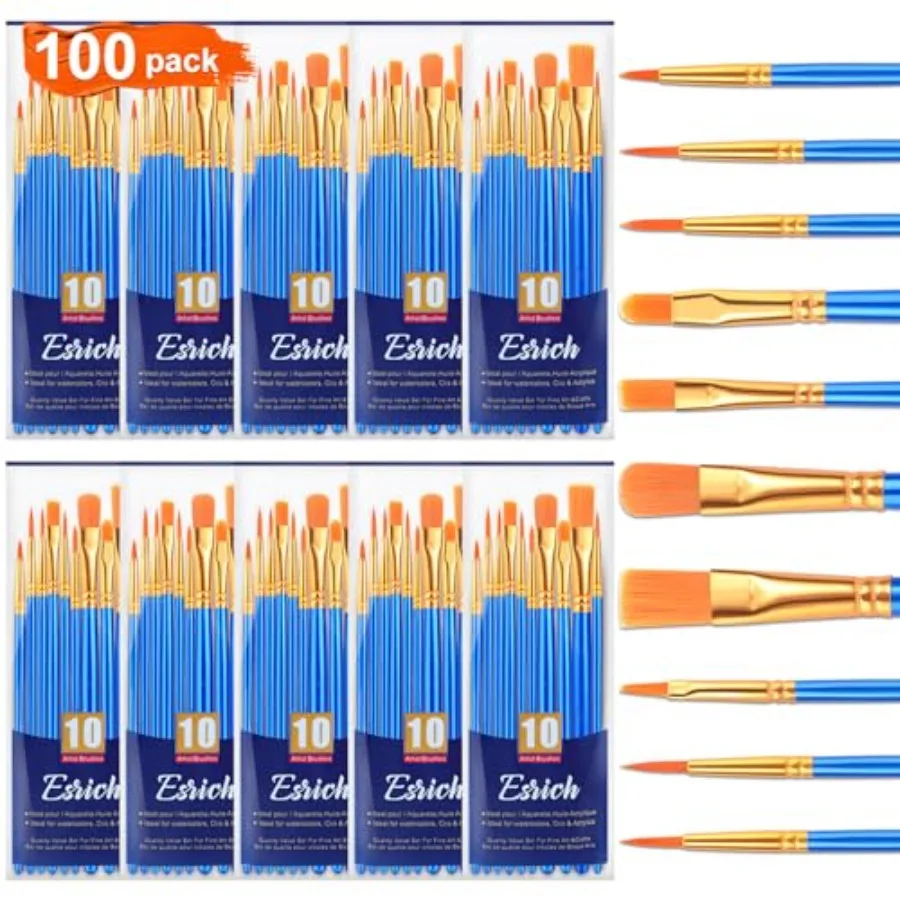 Acrylic Paint Brushes Set, 10 Packs/ Pcs Watercolor Brushes, Nylon Brush Head, for Oil Painting, Gouache, Face, Ceramics etc, K
Acrylic Paint Brushes Set, 10 Packs/ Pcs Watercolor Brushes, Nylon Brush Head, for Oil Painting, Gouache, Face, Ceramics etc, K