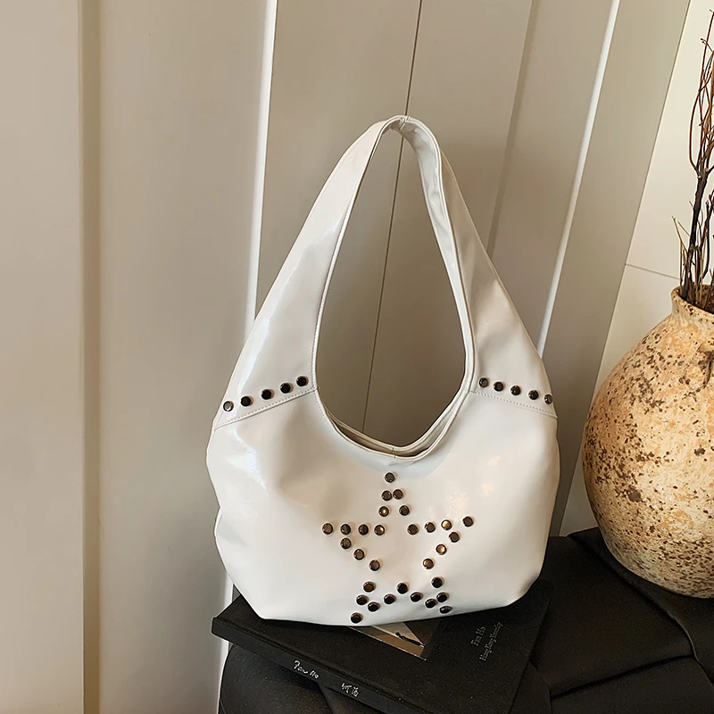 PU Solid Color Rivet Shoulder Bags Large Capacity High Capacity Zipper Female Bags on Sale 2025 New Simple Exquisite Handbags
PU Solid Color Rivet Shoulder Bags Large Capacity High Capacity Zipper Female Bags on Sale 2025 New Simple Exquisite Handbags