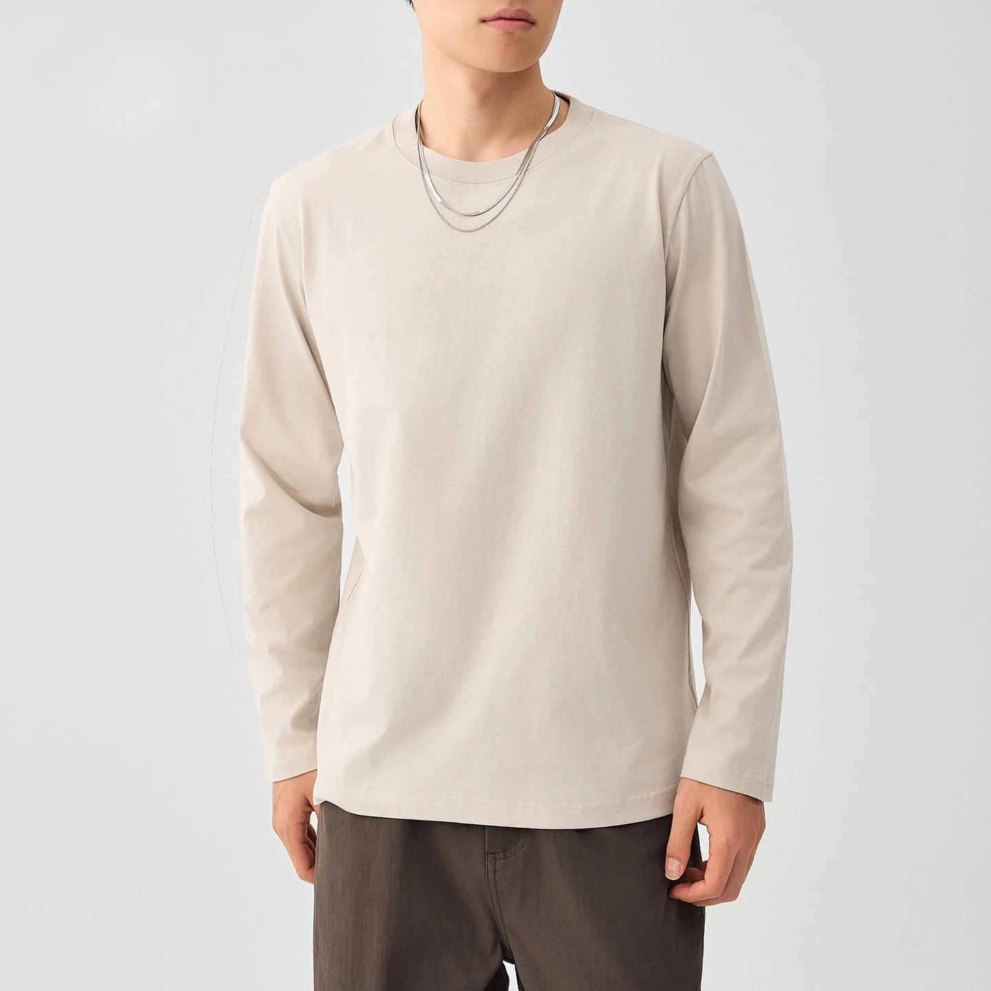Men's 230g Combed Cotton Long-sleeved T-shirt 2026 Spring New Solid Color Men's Bottoming Shirt
Men's 230g Combed Cotton Long-sleeved T-shirt 2026 Spring New Solid Color Men's Bottoming Shirt