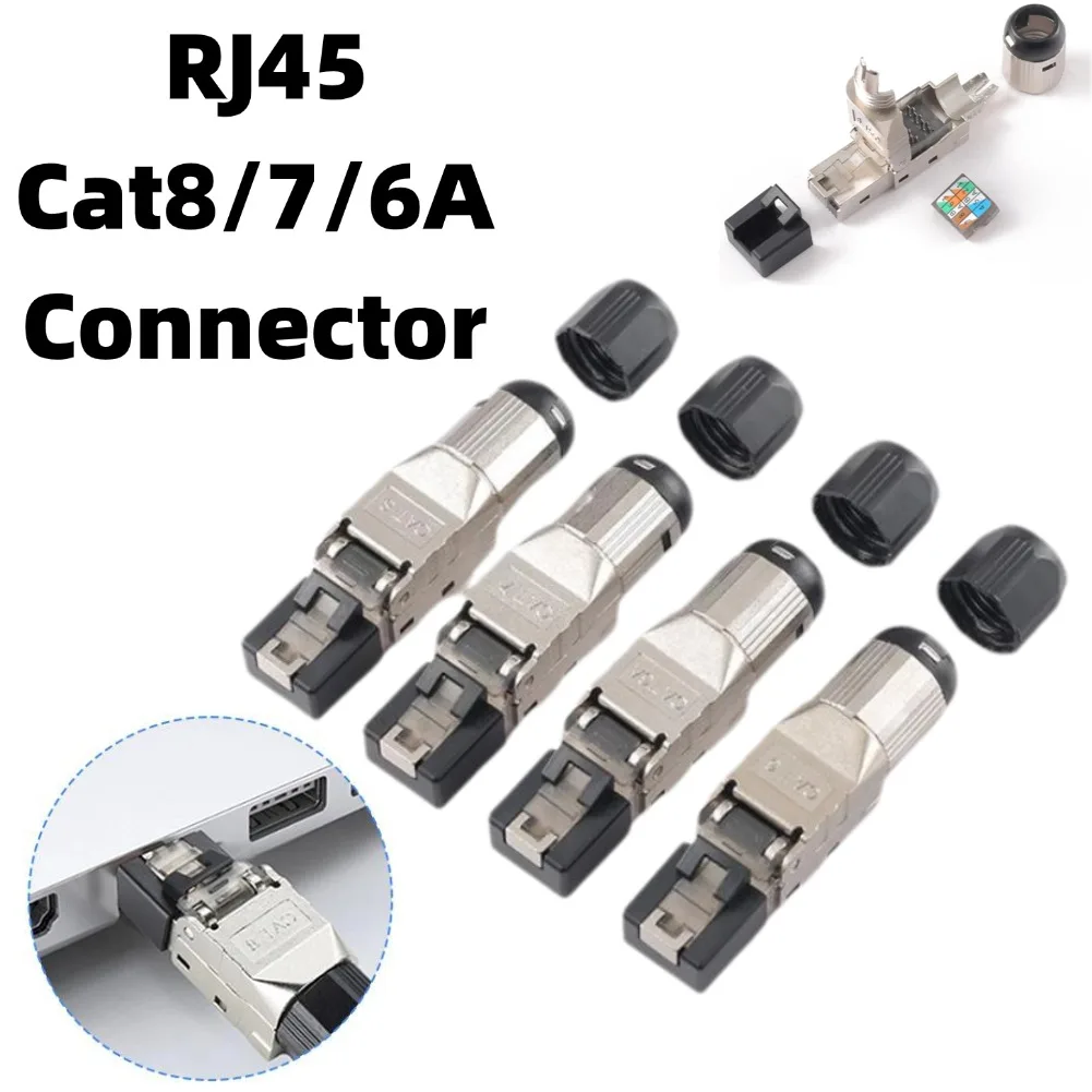 CAT6A Cat8 Cat7 RJ45 Shielded Toolless Connector, 10Gbps Professional Ethernet Modular Plug for Network Cable for 22AWG-24AWG
CAT6A Cat8 Cat7 RJ45 Shielded Toolless Connector, 10Gbps Professional Ethernet Modular Plug for Network Cable for 22AWG-24AWG