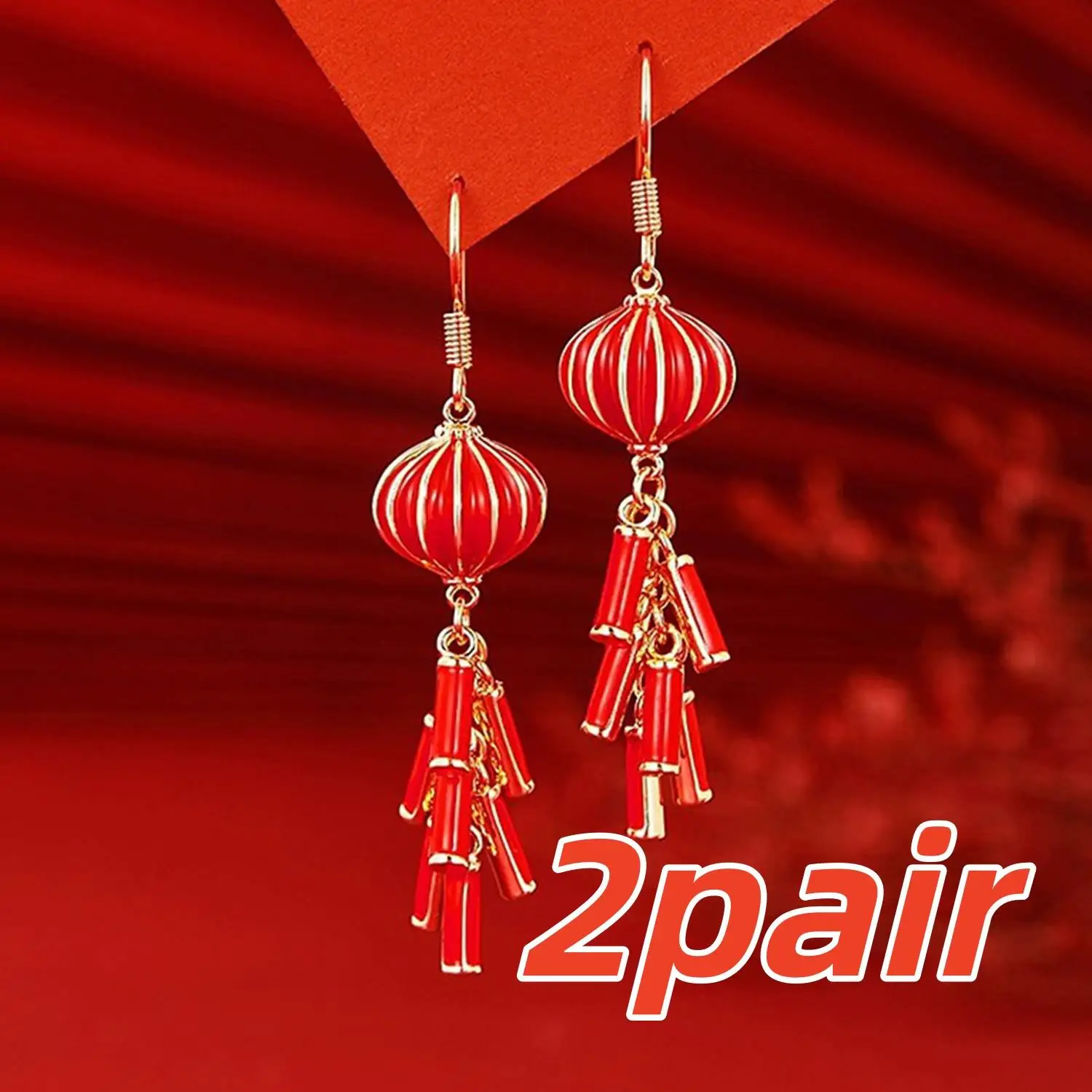 2pairs Chinese Style Dangle Earrings Earrings for Women Red Tassel Earrings Chain Dangle Earrings New Year Drop Earrings
2pairs Chinese Style Dangle Earrings Earrings for Women Red Tassel Earrings Chain Dangle Earrings New Year Drop Earrings