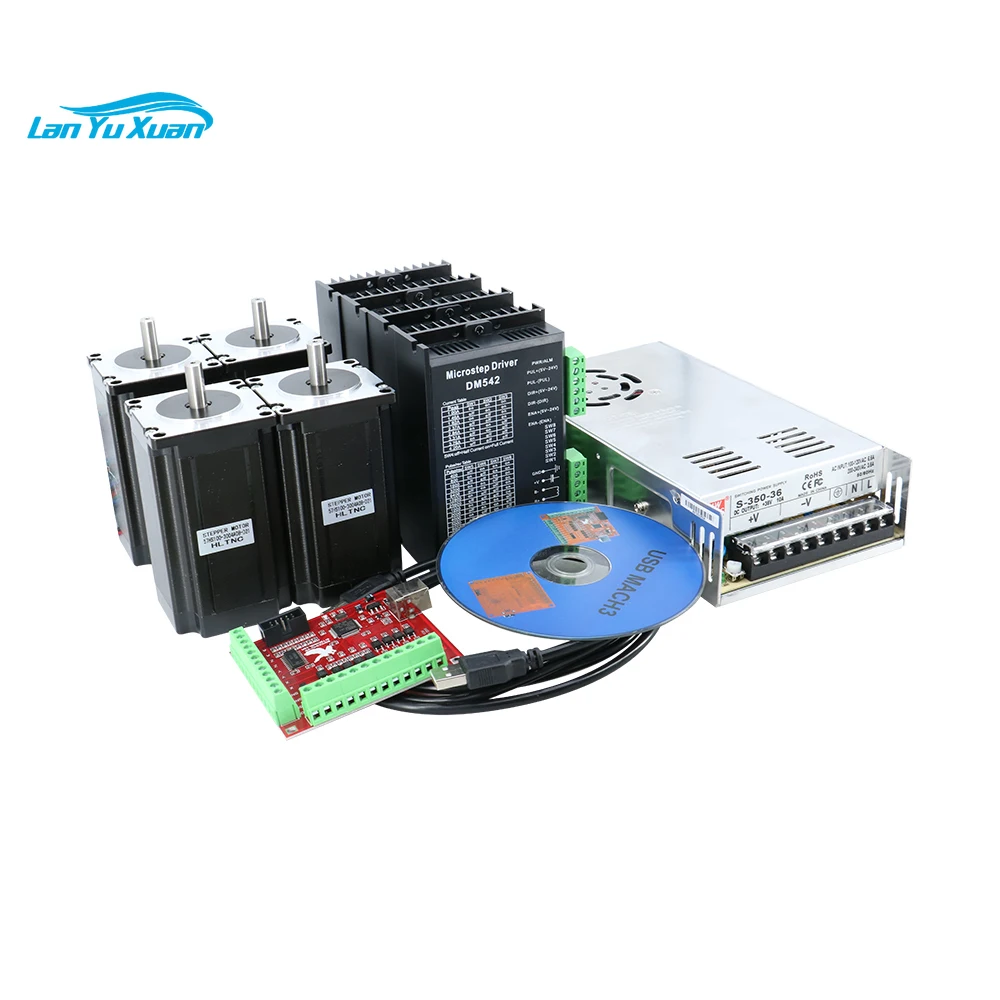 European warehouse CNC DC Stepper motor 4 pcs DM542 driver+ 4 pcs Nema23 100MM 2.5Nm motor +1 pcs 350W 36V power supply for CNC
European warehouse CNC DC Stepper motor 4 pcs DM542 driver+ 4 pcs Nema23 100MM 2.5Nm motor +1 pcs 350W 36V power supply for CNC