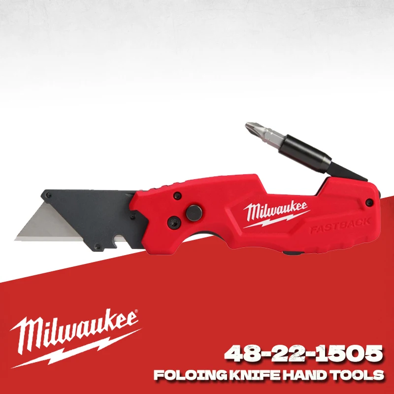 MILWAUKEE 48-22-1505 FASTBACK 6-in-1 Folding Utility Knife Multi-Purpose Folding 1/4" Bit Holder Milwaukee Hand Tools
MILWAUKEE 48-22-1505 FASTBACK 6-in-1 Folding Utility Knife Multi-Purpose Folding 1/4" Bit Holder Milwaukee Hand Tools
