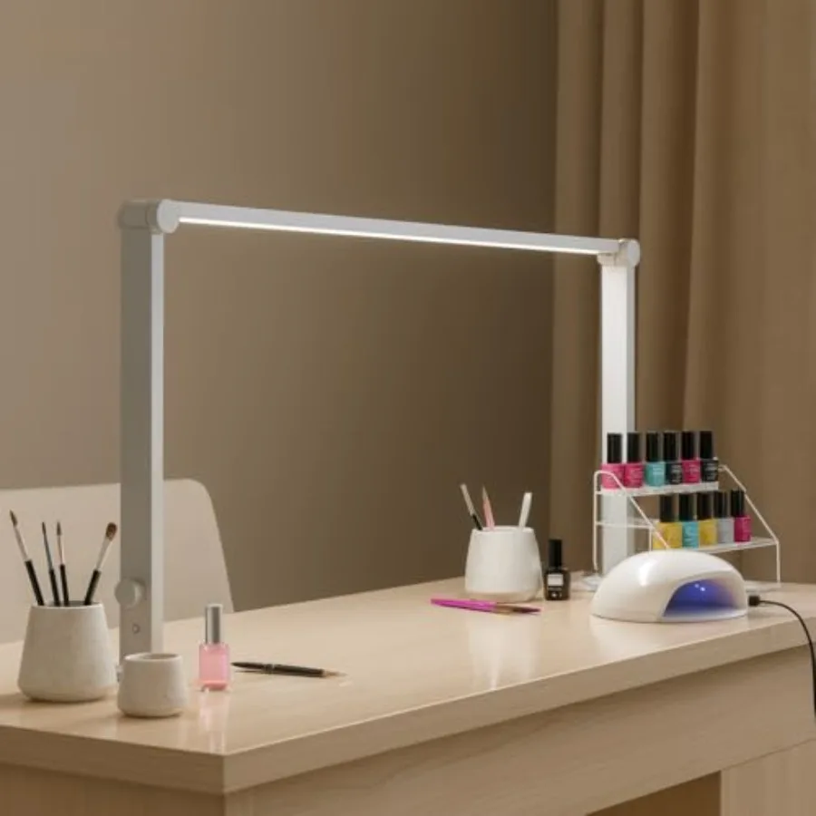 Foldable Half Moon Nail Desk Lamp, 33" 48W Dimmable LED Light for Nail Tech, 3 Color Modes 3000K 6000K Adjustable Brightness, P
Foldable Half Moon Nail Desk Lamp, 33" 48W Dimmable LED Light for Nail Tech, 3 Color Modes 3000K 6000K Adjustable Brightness, P