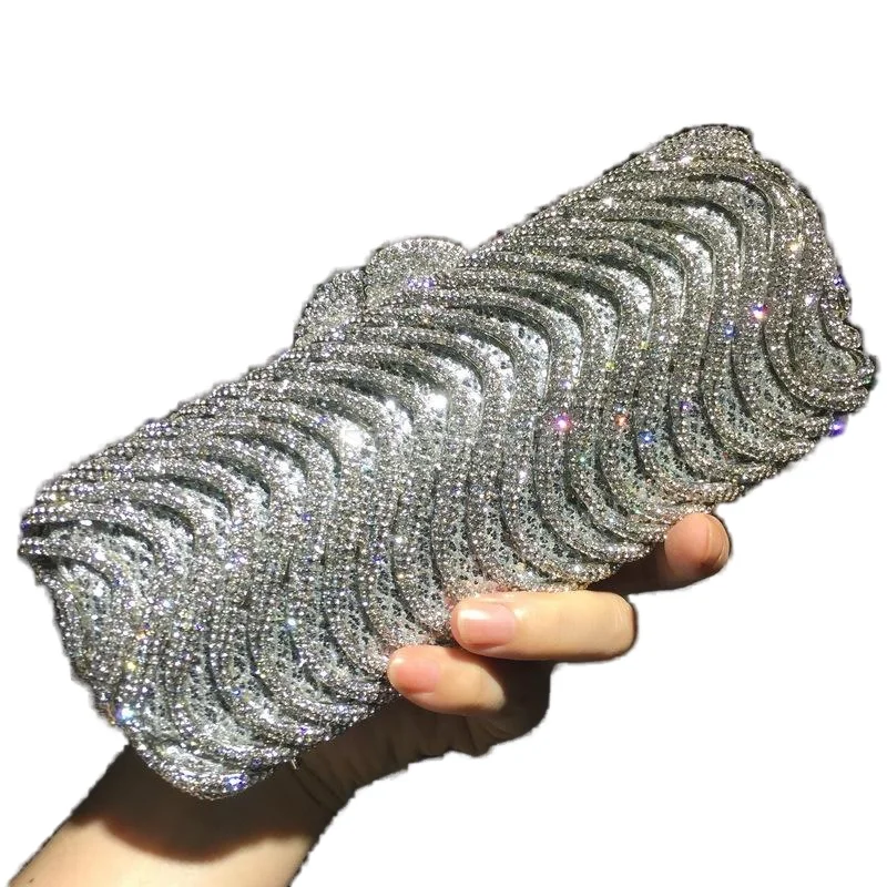S Pattern Rhinestone Empty Metal Crystal Dinner Bag Handmade Diamond Women's Bracelet Multifunctional Cosmetic Organizer Pouch
S Pattern Rhinestone Empty Metal Crystal Dinner Bag Handmade Diamond Women's Bracelet Multifunctional Cosmetic Organizer Pouch