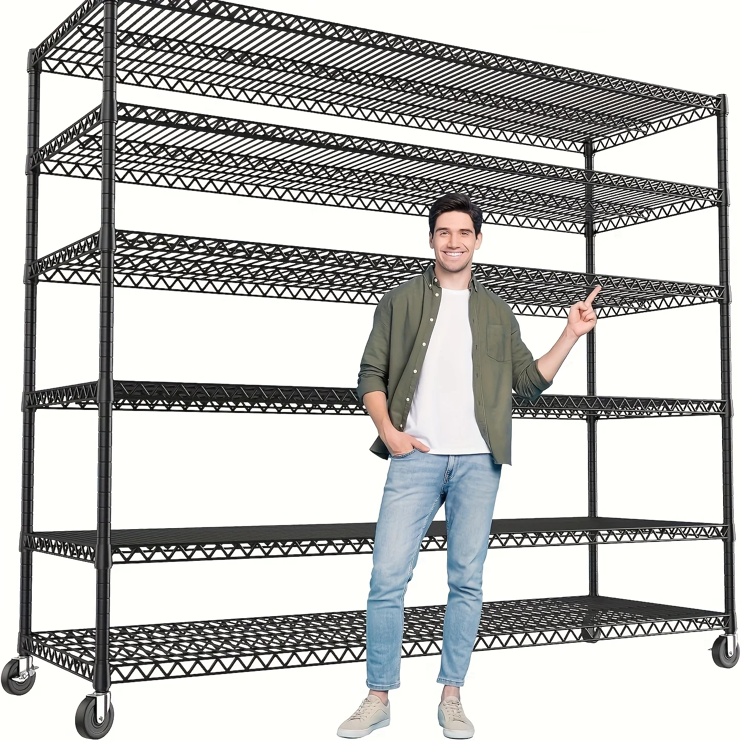 3200 LBS Capacity Wire Shelving with Wheels Heavy Duty Metal Shelf for Warehouses, Garage, Kitchens, School, Commercial Shelf
3200 LBS Capacity Wire Shelving with Wheels Heavy Duty Metal Shelf for Warehouses, Garage, Kitchens, School, Commercial Shelf