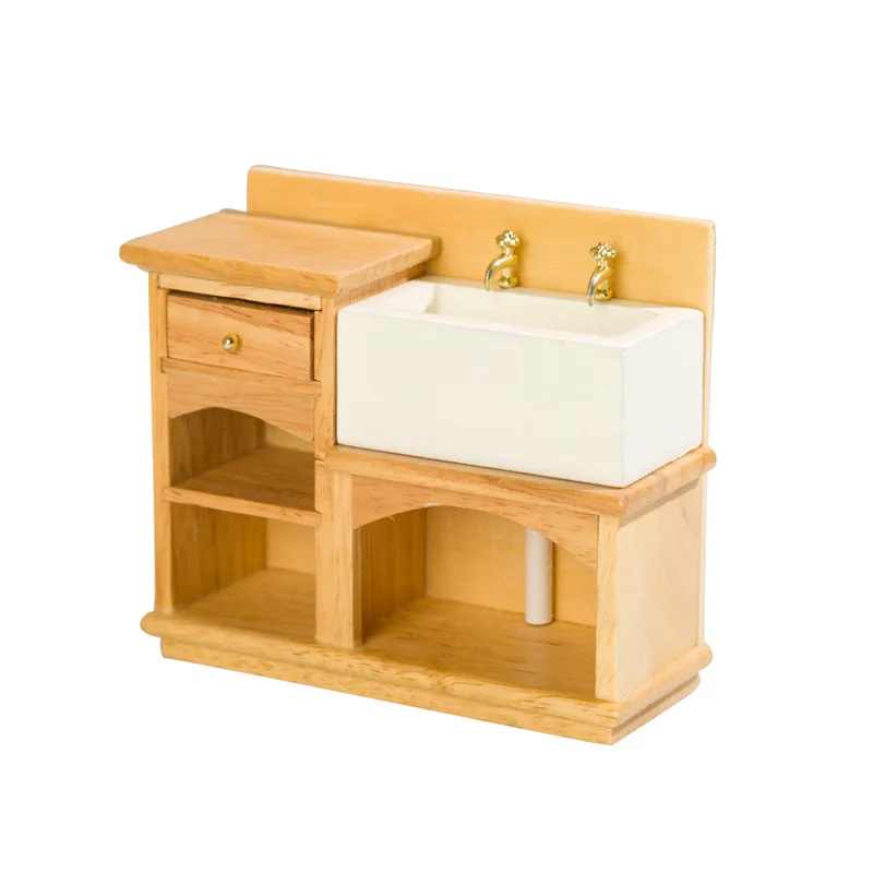 1:12 Dollhouse Sink Model Mini Wooden Sink Vanity Wood Color Washbasin Bathroom Kitchen Scene Miniature Furniture Decoration
1:12 Dollhouse Sink Model Mini Wooden Sink Vanity Wood Color Washbasin Bathroom Kitchen Scene Miniature Furniture Decoration