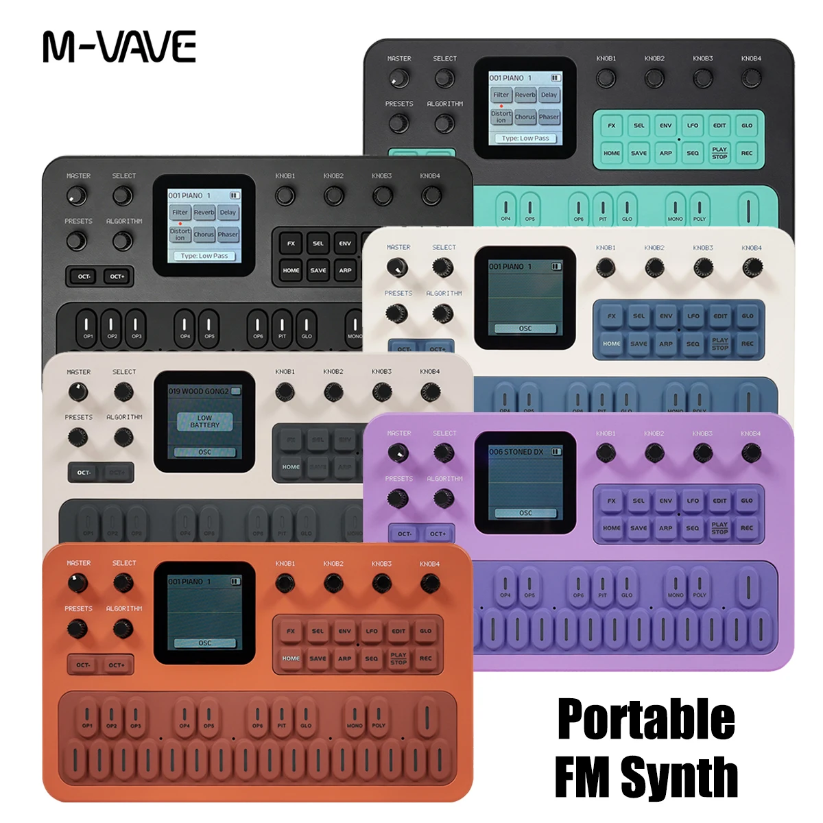 M-VAVE FM-1 Portable FM Synth – 6 Color Options, 6-Operator Engine, 32 Algorithms, 128 Sounds, Effects, Arpeggiator
M-VAVE FM-1 Portable FM Synth – 6 Color Options, 6-Operator Engine, 32 Algorithms, 128 Sounds, Effects, Arpeggiator
