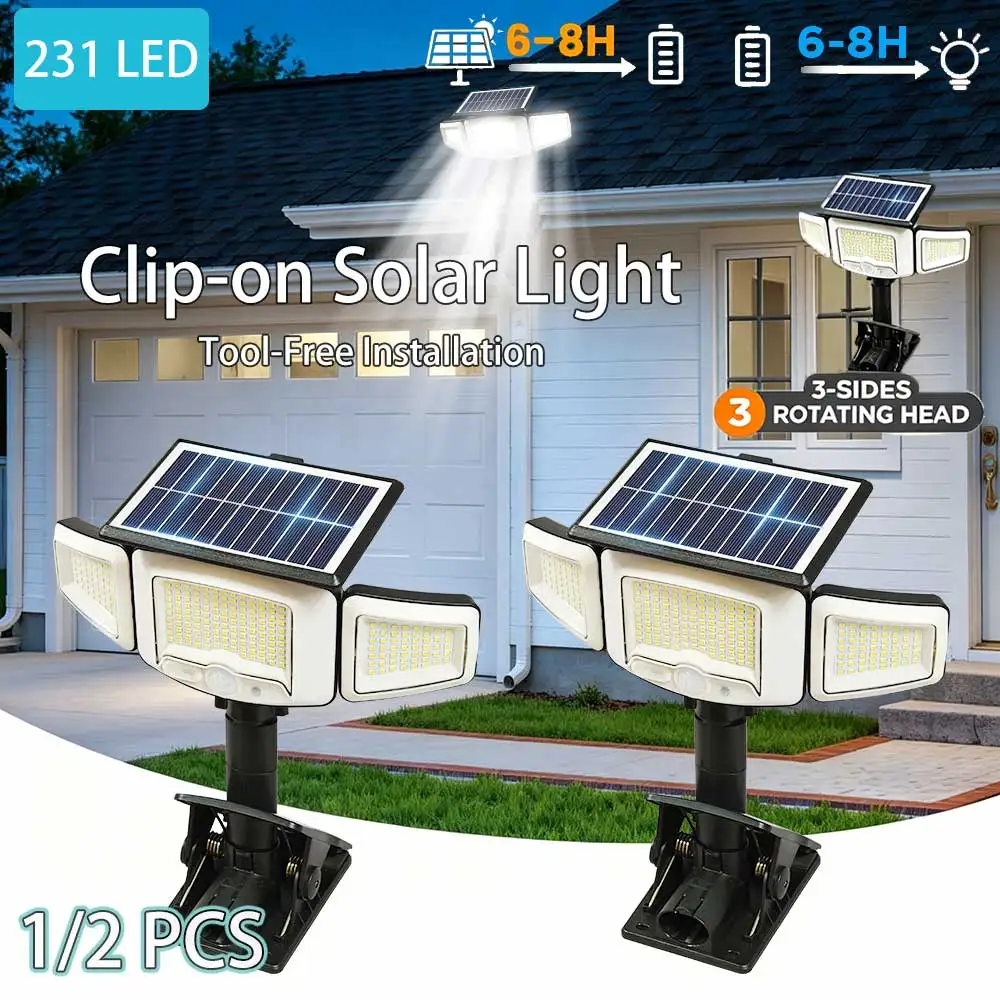 Solar Clip LED Light Motion Sensor Outdoor Wall Lamp Lights Waterproof Detection Power On With Courtyard Garden Charging Camping
Solar Clip LED Light Motion Sensor Outdoor Wall Lamp Lights Waterproof Detection Power On With Courtyard Garden Charging Camping