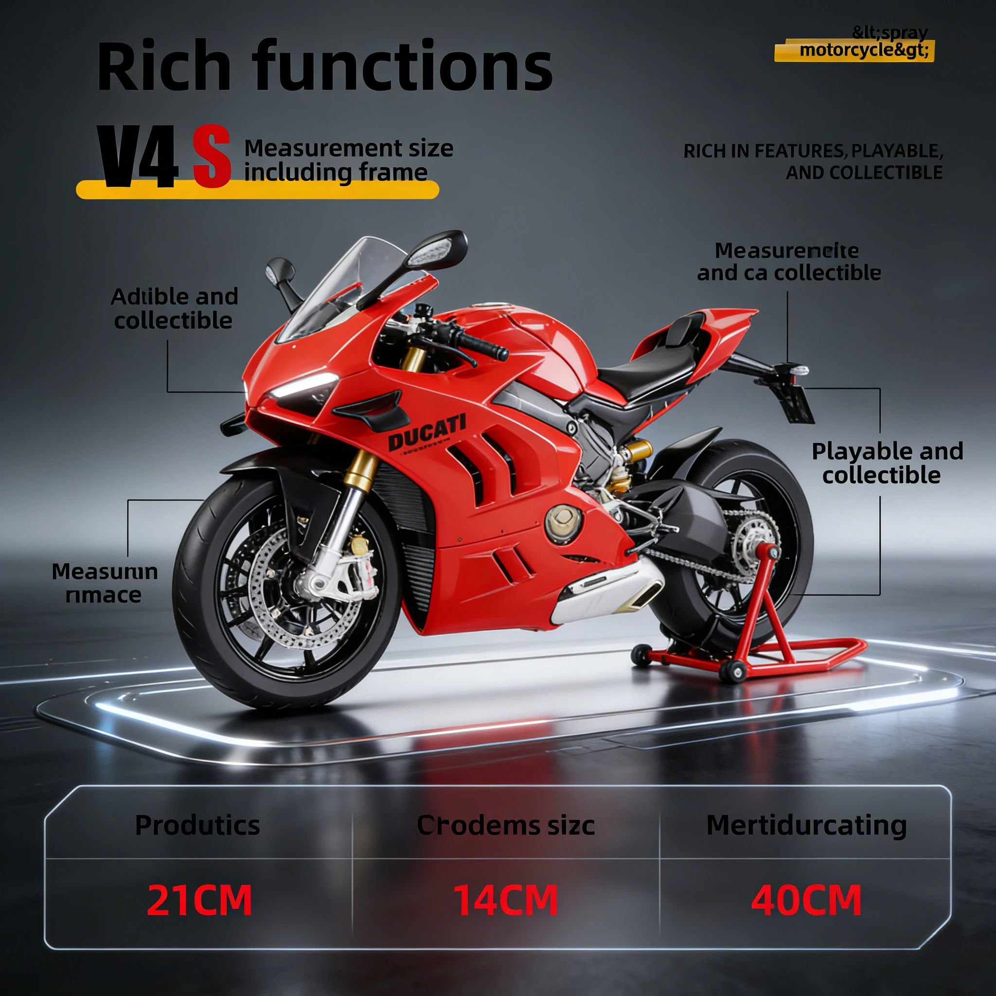 1:6 Scale Ducati Panigale V4s Ignite Diecast Motorcycle Model With Smoke Start Effect Alloy Simulation Collection Ornament Birth
1:6 Scale Ducati Panigale V4s Ignite Diecast Motorcycle Model With Smoke Start Effect Alloy Simulation Collection Ornament Birth
