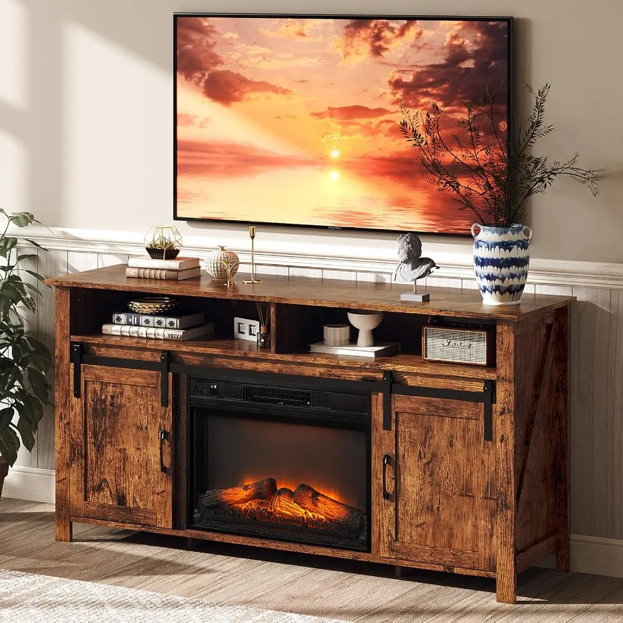 VINGLI Fireplace TV Stand with Sliding Barn Door for 70 Inch TV Farmhouse Entertainment Center with 23 Fireplace Media Console
VINGLI Fireplace TV Stand with Sliding Barn Door for 70 Inch TV Farmhouse Entertainment Center with 23 Fireplace Media Console