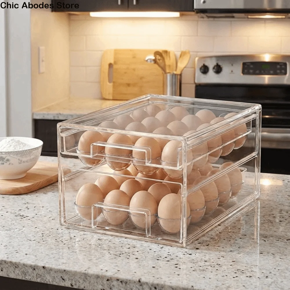 Plastic Egg Storage Box Drawer Style Transparent Egg Preservation Box Large Capacity Double Layer Egg Carton Fresh Keeping
Plastic Egg Storage Box Drawer Style Transparent Egg Preservation Box Large Capacity Double Layer Egg Carton Fresh Keeping