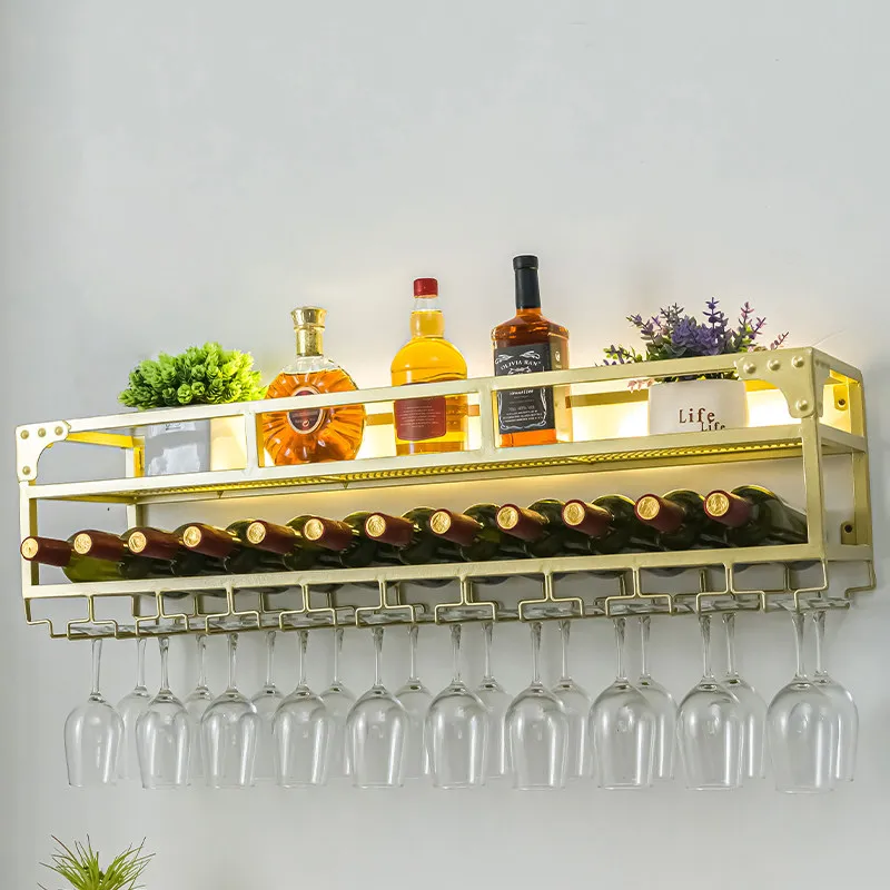 Vintage Iron Wine Rack Wall Mounted Bar Display Shelf High Load-Bearing Organizer with Lights Hollow Decorative Storage Shelf
Vintage Iron Wine Rack Wall Mounted Bar Display Shelf High Load-Bearing Organizer with Lights Hollow Decorative Storage Shelf