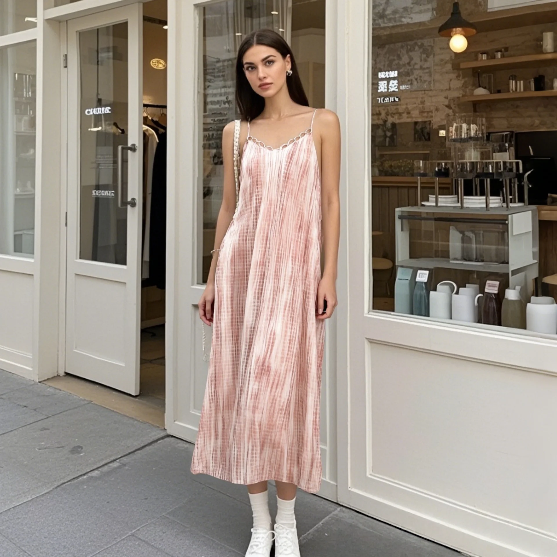 2025 Summer European and American Style New Women's Retro Ring Decoration Tie-Dye Suspender Dress Drape Long Skirt
2025 Summer European and American Style New Women's Retro Ring Decoration Tie-Dye Suspender Dress Drape Long Skirt