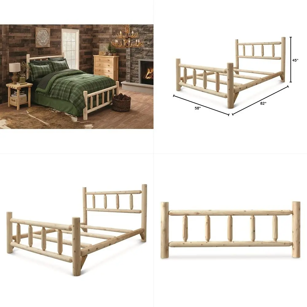 Wood Bed Frame with Headboard, Cabin Decor, Heavy Duty, Rustic, Full, Cedar Log
Wood Bed Frame with Headboard, Cabin Decor, Heavy Duty, Rustic, Full, Cedar Log