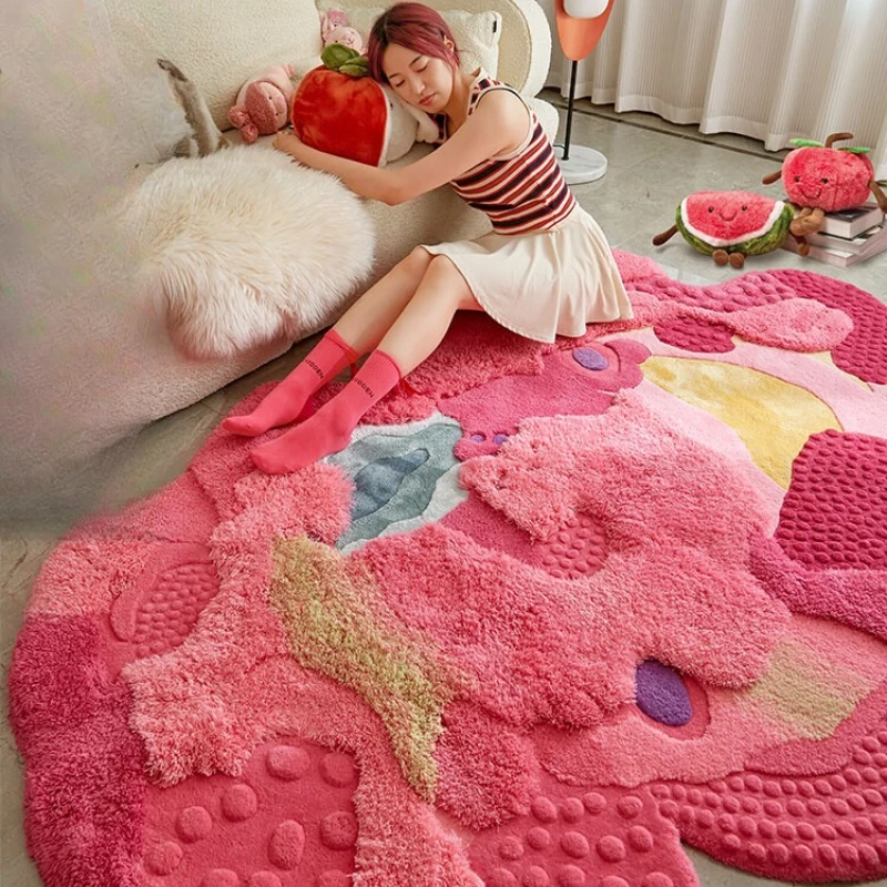 Handmade Moss Carpet High-end Art Tapestry Living Room Bedroom Dopamine Bedside Blanket 
Handmade Moss Carpet High-end Art Tapestry Living Room Bedroom Dopamine Bedside Blanket