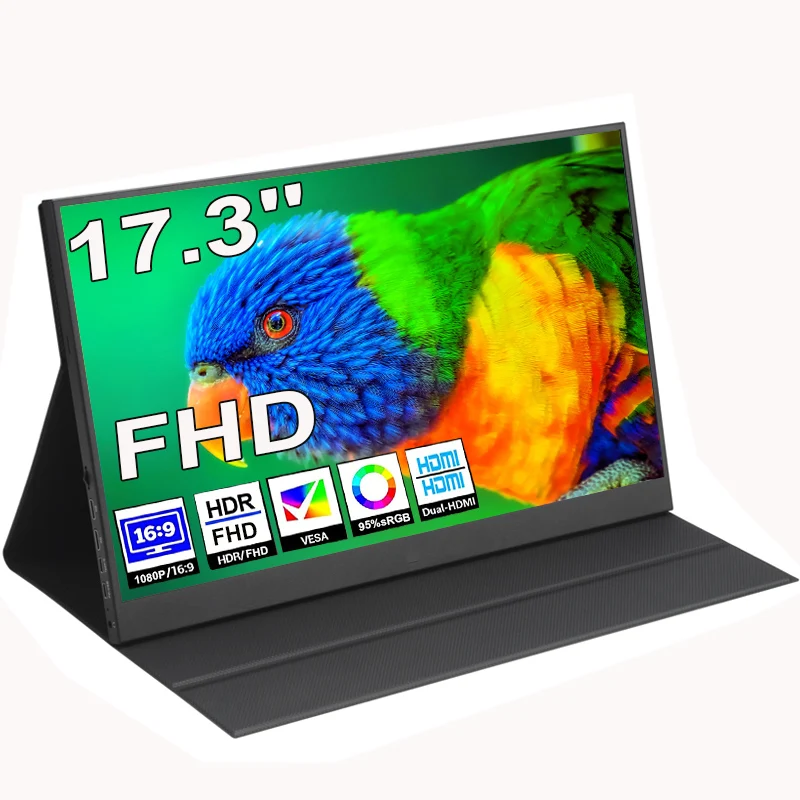 17.3 inch Portable Monitor IPS 100% sRGB 1080P HDR FHD External Screen FreeSync Dual HDMI USB Type-C Laptop Computer Monitor
17.3 inch Portable Monitor IPS 100% sRGB 1080P HDR FHD External Screen FreeSync Dual HDMI USB Type-C Laptop Computer Monitor