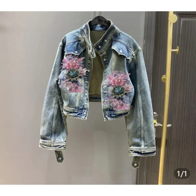 New Spring Hong Kong-style Retro Short Denim Jacket Is Loose and Slimming The Stand-up Collar Jacket Fashionable and Individual
New Spring Hong Kong-style Retro Short Denim Jacket Is Loose and Slimming The Stand-up Collar Jacket Fashionable and Individual
