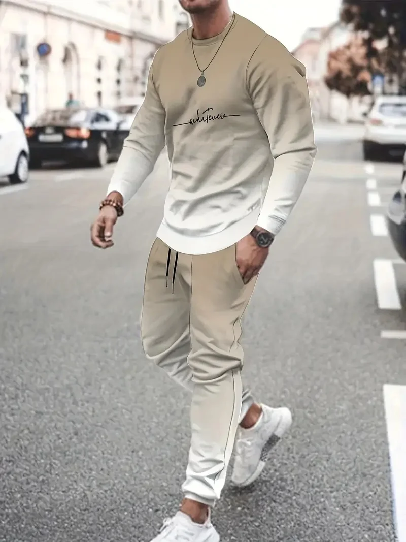 Men's two-piece gradient 3D printed long sleeved drawstring pants, casual and fashionable streetwear, sports jogging pants
Men's two-piece gradient 3D printed long sleeved drawstring pants, casual and fashionable streetwear, sports jogging pants