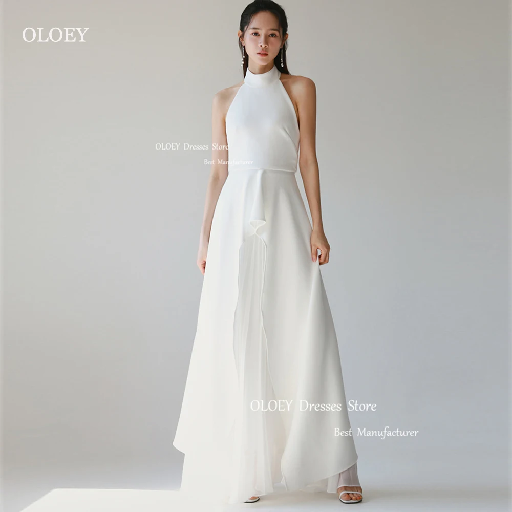 OLOEY Elegant Ivory Satin Evening Dresses Korea Solid Color Halter Wedding Party Dress Photoshoot Ankle Length Prom Gowns
OLOEY Elegant Ivory Satin Evening Dresses Korea Solid Color Halter Wedding Party Dress Photoshoot Ankle Length Prom Gowns