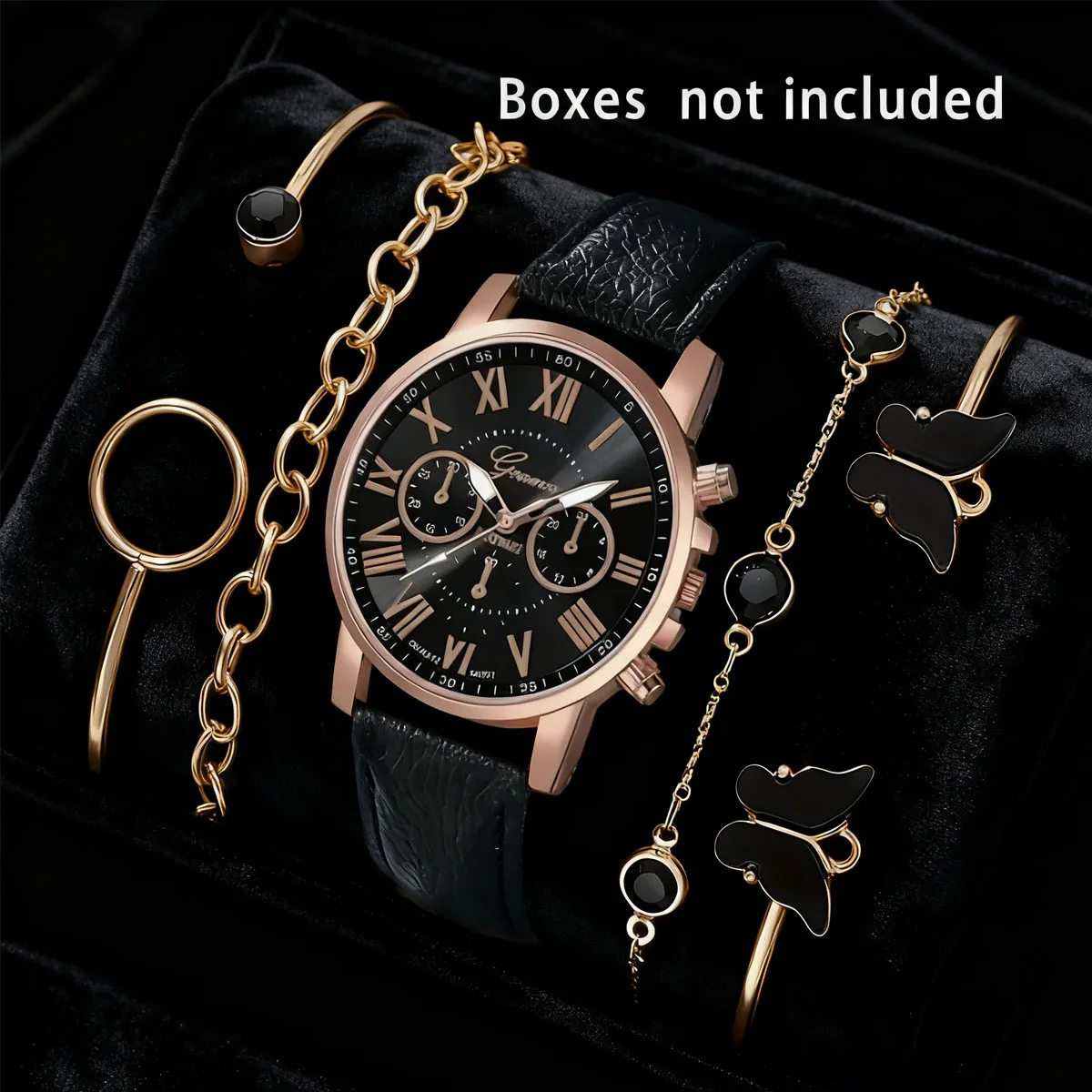 5 шт./компл.-модные женские кварцевые часы с римским циферблатом, женский кожаный ремешок, набор браслетов для часов (без коробки)
5 шт./компл.-модные женские кварцевые часы с римским циферблатом, женский кожаный ремешок, набор браслетов для часов (без коробки)