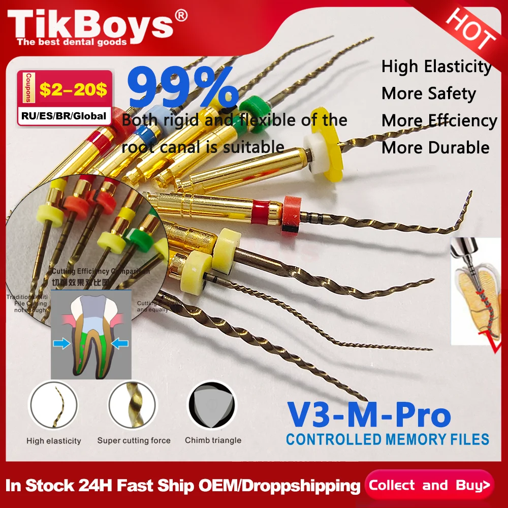Dental Root Canal File Heat-Activated Rotary Nitinol Tooth Pulp Files Thermally Activated Nickel-Titanium 6Pcs/Box dentaire 25MM 
Dental Root Canal File Heat-Activated Rotary Nitinol Tooth Pulp Files Thermally Activated Nickel-Titanium 6Pcs/Box dentaire 25MM