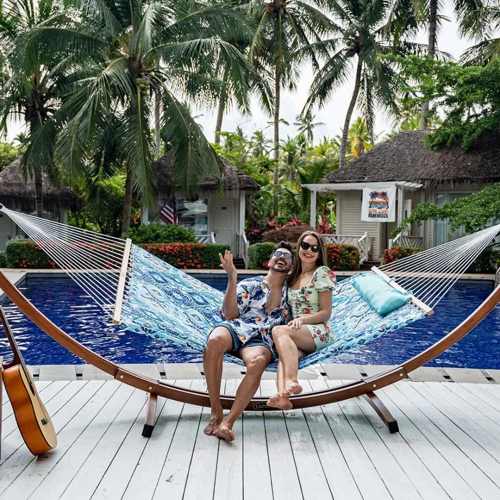 Ships from USA 12FT Quilted Fabric Double 2 Person Hammock with Soft Pillow Spreader Bar for Outdoor Patio Garden Yard Pool
Ships from USA 12FT Quilted Fabric Double 2 Person Hammock with Soft Pillow Spreader Bar for Outdoor Patio Garden Yard Pool
