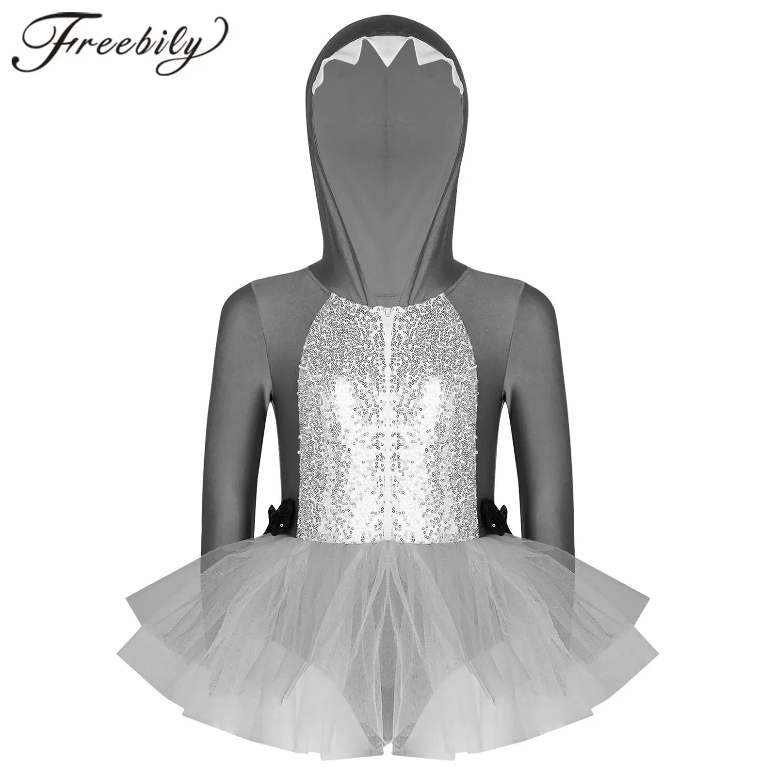 Kids Halloween Animals Theme Party Fancy Dress Girls Shark Performance Costume Long Sleeve Sequin Hooded Tulle Tutu Dance Dress
Kids Halloween Animals Theme Party Fancy Dress Girls Shark Performance Costume Long Sleeve Sequin Hooded Tulle Tutu Dance Dress