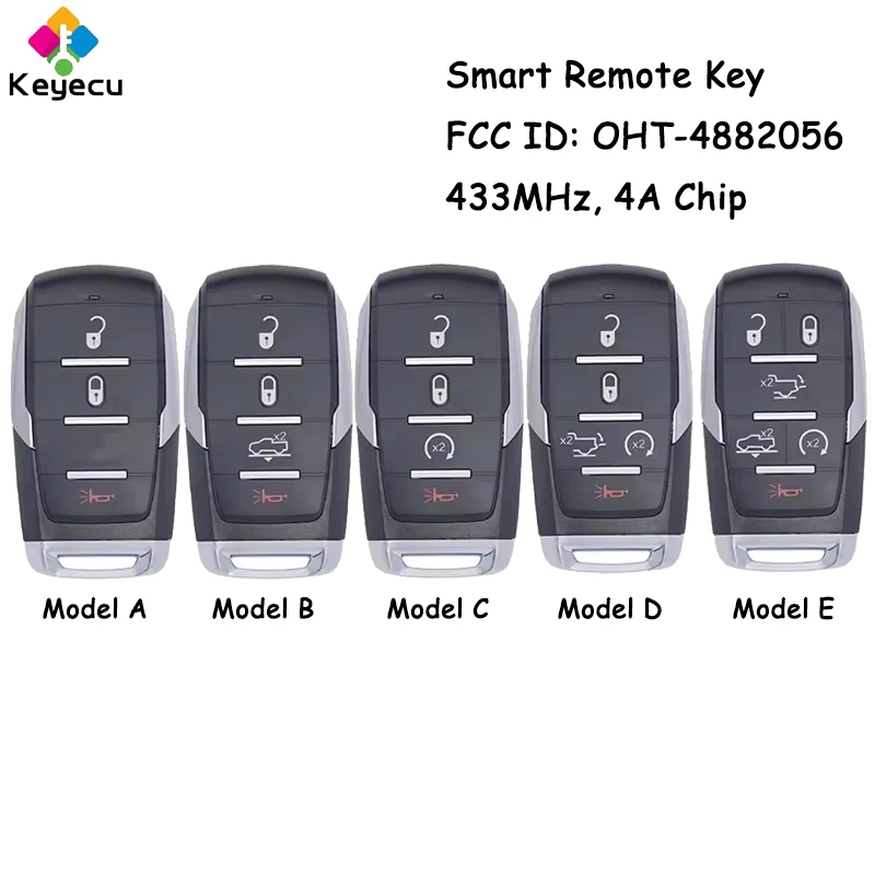 Дистанционный автомобильный ключ KEYECU Smart Prox с 3 4 5 6 кнопками, чипом 433,92 МГц, 4A для RAM 1500 Limited 2019 2020–2024 брелок OHT- 4882056
Дистанционный автомобильный ключ KEYECU Smart Prox с 3 4 5 6 кнопками, чипом 433,92 МГц, 4A для RAM 1500 Limited 2019 2020–2024 брелок OHT- 4882056