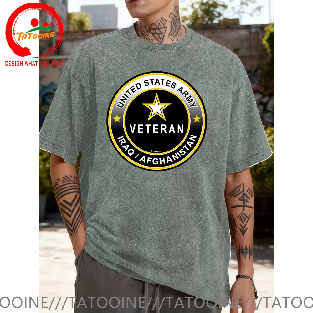 Vintage Washed Cotton T-Shirt US Army Veteran Airborne Iraq AFG T Shirt Men's Fashion Trendy Casual Clothing tshirt Street Shirt
Vintage Washed Cotton T-Shirt US Army Veteran Airborne Iraq AFG T Shirt Men's Fashion Trendy Casual Clothing tshirt Street Shirt