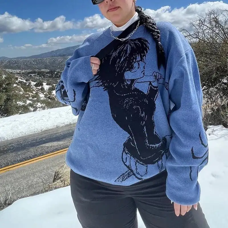 Hip Hop Knitted Women's Sweater 2024 Harajuku Fashion Spider Boy Pattern Printing Loose Tops Unisex Casual Streetwear Pullover
Hip Hop Knitted Women's Sweater 2024 Harajuku Fashion Spider Boy Pattern Printing Loose Tops Unisex Casual Streetwear Pullover