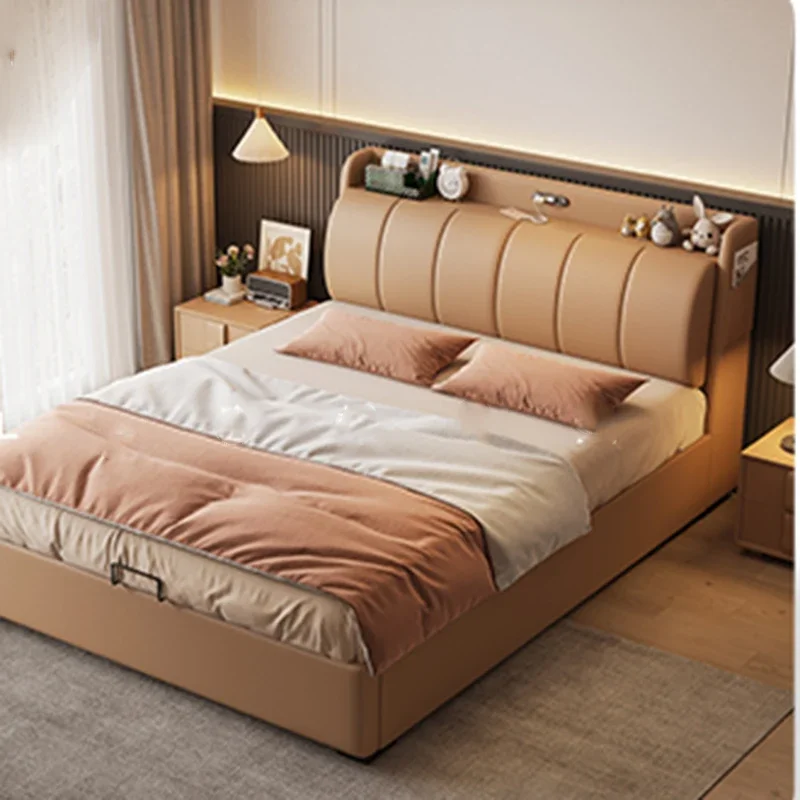 Storage Wedding Double Bed Luxury Modern Orange Simple Double Bed Soft High Camas Moderrnas Inteligentes Bedroom Furniture
Storage Wedding Double Bed Luxury Modern Orange Simple Double Bed Soft High Camas Moderrnas Inteligentes Bedroom Furniture