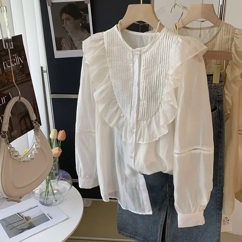 Summer Women O-Collar Ruffled Chiffon Blouse Shirt Tops Long Sleeve Blouse Women Blusas 2024 Shirt Buttons Female Female W20
Summer Women O-Collar Ruffled Chiffon Blouse Shirt Tops Long Sleeve Blouse Women Blusas 2024 Shirt Buttons Female Female W20