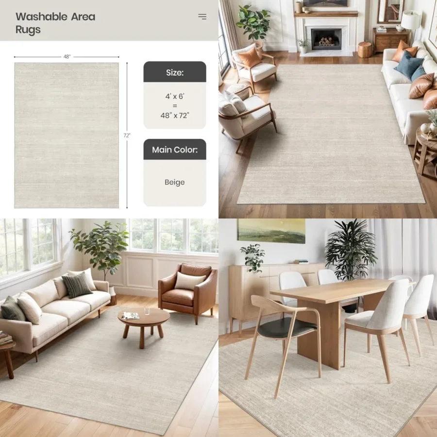 Washable Rugs 4x6 - Stain Resistant 4x6 Area Rugs for Living Room, Non Slip Backing Printed Rugs for Bedroom, Folable Machine W
Washable Rugs 4x6 - Stain Resistant 4x6 Area Rugs for Living Room, Non Slip Backing Printed Rugs for Bedroom, Folable Machine W