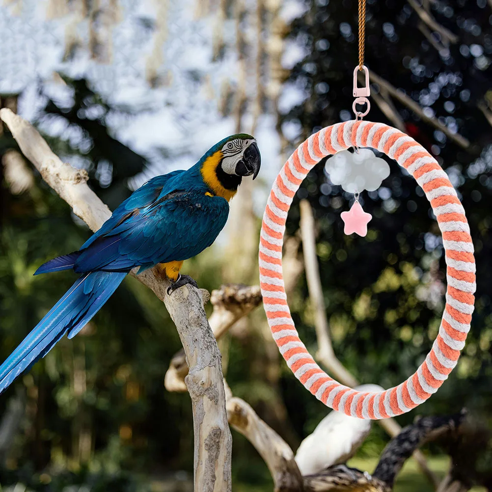 2Pcs Parrot Swing Multi-Functional Durable Chewing Perch Ring Hanging Stand for Parakeets Cockatiels Conures Enhance Exercise
2Pcs Parrot Swing Multi-Functional Durable Chewing Perch Ring Hanging Stand for Parakeets Cockatiels Conures Enhance Exercise