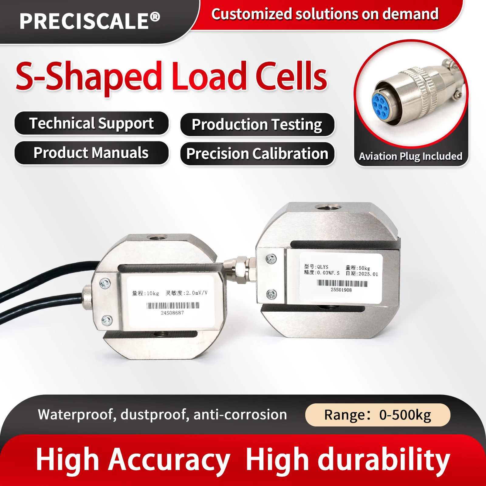 Preciscale Circular S Load Cell Sensor,Test Tensile force and Pressure,High Precision Weighing Sensor φ5*3M 5V-12V 10KG 20KG
Preciscale Circular S Load Cell Sensor,Test Tensile force and Pressure,High Precision Weighing Sensor φ5*3M 5V-12V 10KG 20KG