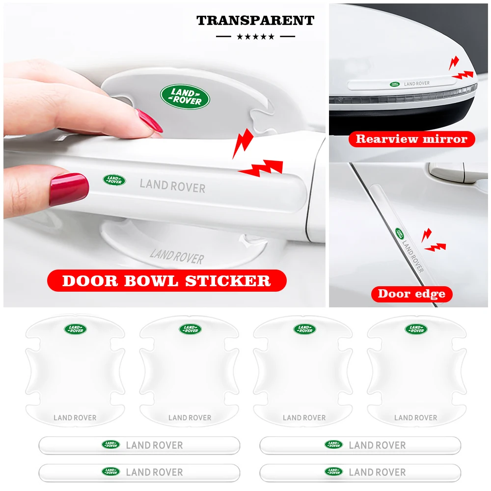 Car Door Handle Bowl Transparent Sticker Anti-collision Protection Strips For Land Rover Range Rover Evoque Discovery4 2Defender
Car Door Handle Bowl Transparent Sticker Anti-collision Protection Strips For Land Rover Range Rover Evoque Discovery4 2Defender