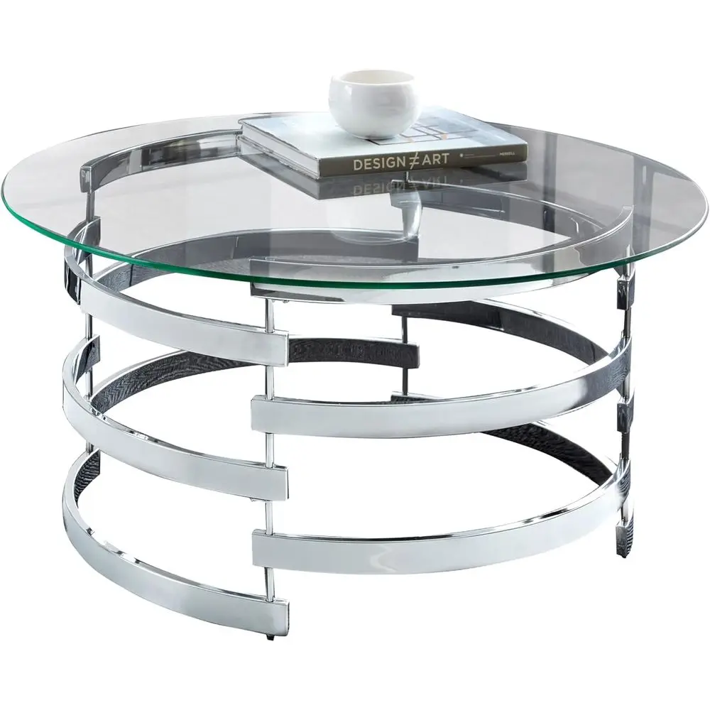 Company Tayside Cocktail Table, Glass Top and Chrome/Metal Base or Living Room, Oice Space, 35" W x 35" D x 18" H
Company Tayside Cocktail Table, Glass Top and Chrome/Metal Base or Living Room, Oice Space, 35" W x 35" D x 18" H