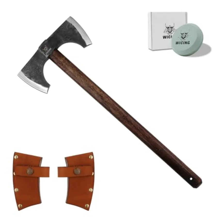 Splitting Axe 23.6 Inch Double Bit Axe Beech Handle with Leather Sheath for Chopping Splitting Wood or Axe Throwing
Splitting Axe 23.6 Inch Double Bit Axe Beech Handle with Leather Sheath for Chopping Splitting Wood or Axe Throwing