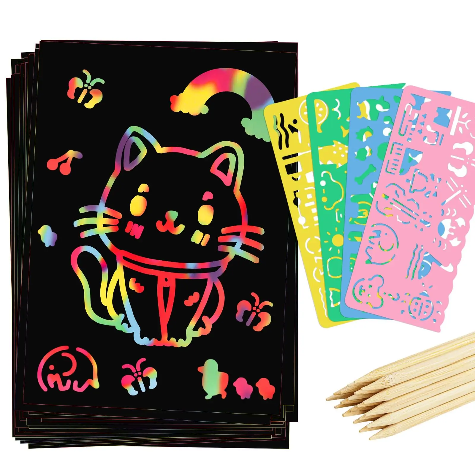 90 Pcs Scratch Art Paper Rainbow Sets, Scratch Paper Rainbow Black Scratch Off Art Gifts Art Craft Supplies Kits Classroom Easter Gifts for Kids
90 Pcs Scratch Art Paper Rainbow Sets, Scratch Paper Rainbow Black Scratch Off Art Gifts Art Craft Supplies Kits Classroom Easter Gifts for Kids