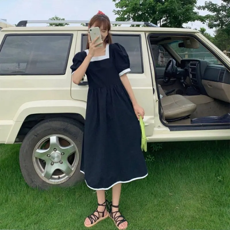 Short-sleeved Dress for Women Loose 2025 Summer New Korean Version Waist Slimming Square Collar Bow Student Mid-length Skirt
Short-sleeved Dress for Women Loose 2025 Summer New Korean Version Waist Slimming Square Collar Bow Student Mid-length Skirt