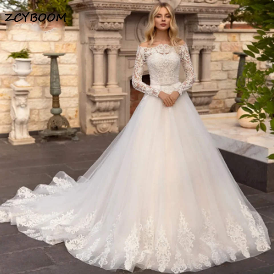 Sexy Boat Neck Long Sleeve Lace Vintage Wedding Dresses 2023 Floor Length Applique Belt Court Train A Line Bridal Gown
Sexy Boat Neck Long Sleeve Lace Vintage Wedding Dresses 2023 Floor Length Applique Belt Court Train A Line Bridal Gown