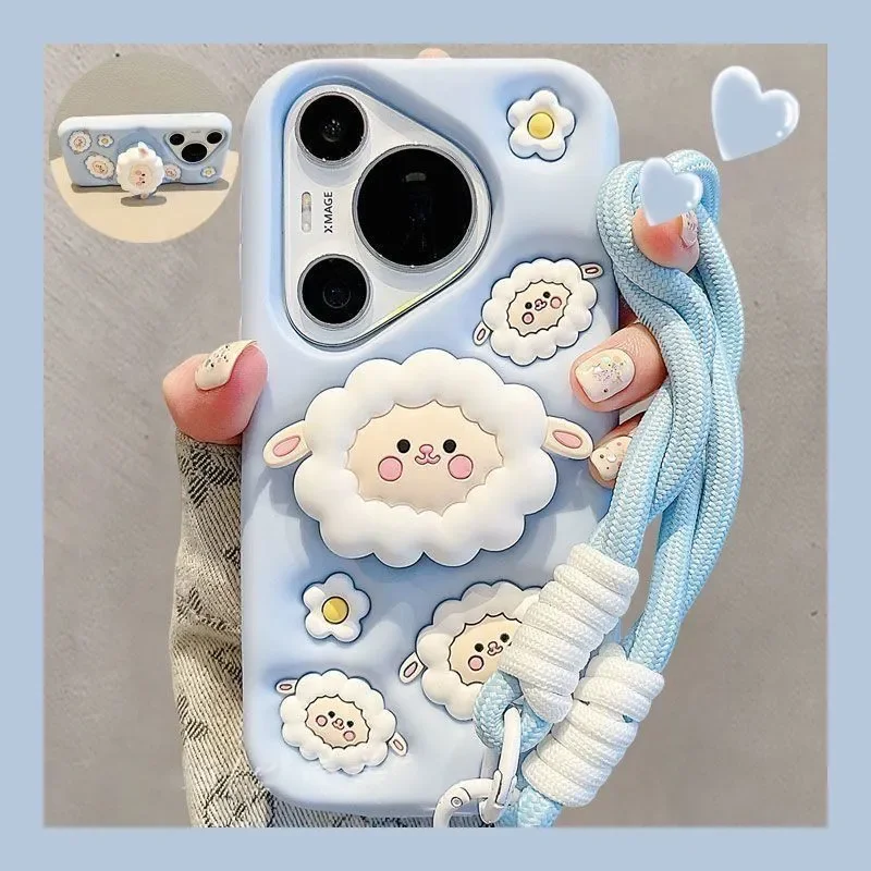 Cute 3D Sheep Stand Silicone Phone Case For Huawei P80 / P80 Pro Soft Shockproof Protective Cover
Cute 3D Sheep Stand Silicone Phone Case For Huawei P80 / P80 Pro Soft Shockproof Protective Cover