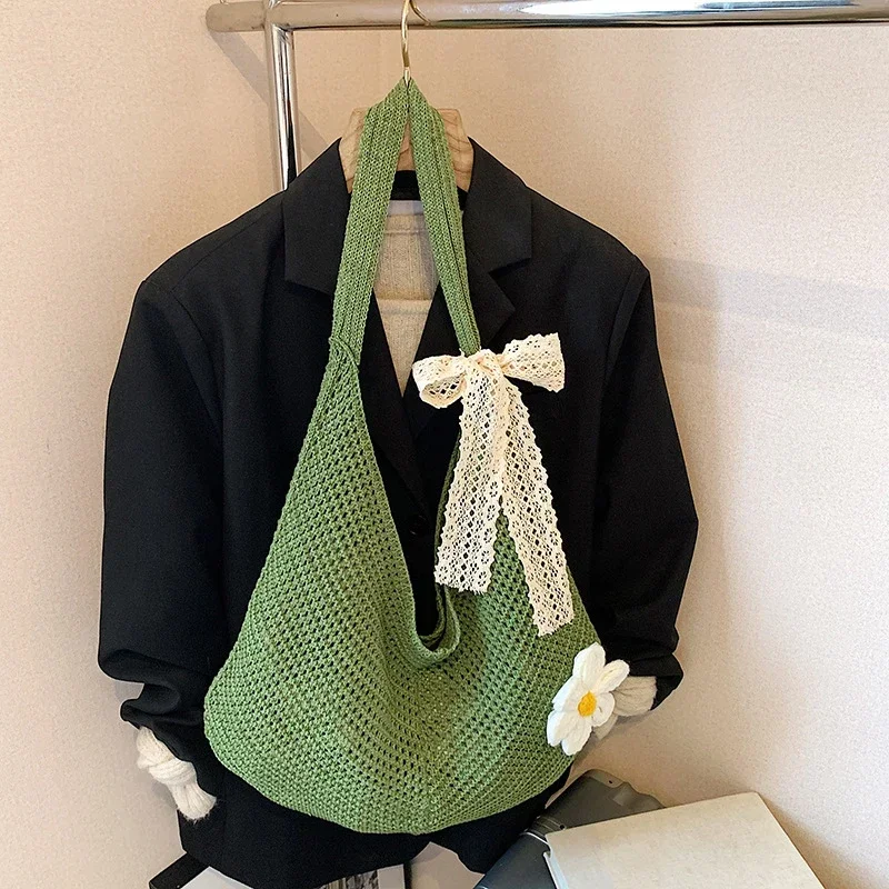 Women Hollow Woven Shoulder Bag Solid Color Flower Crochet Shoulder Bag Casual Tote Handbag Shopping Travel Commute Bag
Women Hollow Woven Shoulder Bag Solid Color Flower Crochet Shoulder Bag Casual Tote Handbag Shopping Travel Commute Bag