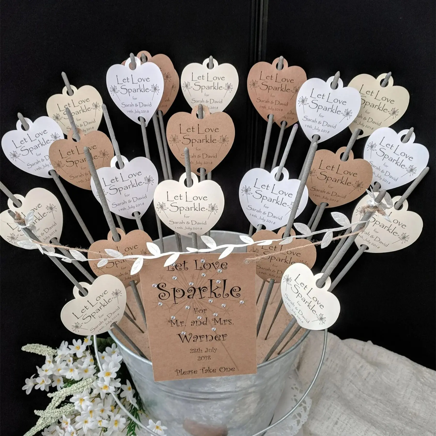 50pcs Personalised Heart Shape Sparkler Tags / Let Love Sparkle / Sparkler Wedding Favours
50pcs Personalised Heart Shape Sparkler Tags / Let Love Sparkle / Sparkler Wedding Favours